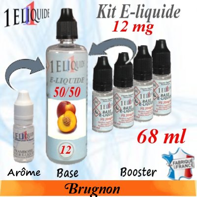 E-liquide parfum Brugnon PG 50 % -- VG 50 % nicotine 12 mg/ml de 68 ml E-liquide-Brugnon-12mg 50/50