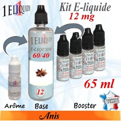 E-liquide Anis PG 60 % -- VG 40 % nicotine 12 mg/ml de 65 ml E-liquide-Anis-12mg 60/40