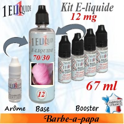 E-liquide Barbe-a-papa PG 70 % -- VG 30 % nicotine 12 mg/ml de 67 ml E-liquide-Barbe-a-papa-12mg 70/30