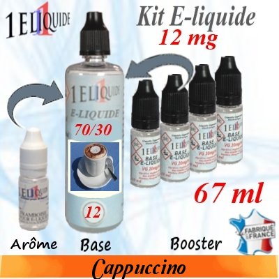 E-liquide Cappuccino PG 70 % -- VG 30 % nicotine 12 mg/ml de 67 ml E-liquide-Cappuccino-12mg 70/30