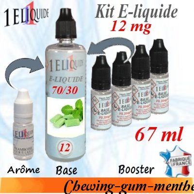 E-liquide-Chewing-gum-menthe-12mg 70/30