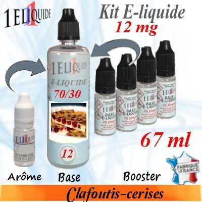 E-liquide Clafoutis-cerises PG 70 % -- VG 30 % nicotine 12 mg/ml de 67 ml E-liquide-Clafoutis-cerises-12mg 70/30
