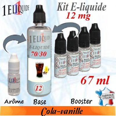 E-liquide Cola-vanille PG 70 % -- VG 30 % nicotine 12 mg/ml de 67 ml E-liquide-Cola-vanille-12mg 70/30