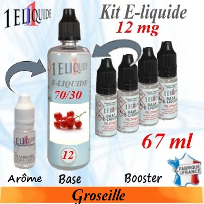 E-liquide Groseille PG 70 % -- VG 30 % nicotine 12 mg/ml de 67 ml E-liquide-Groseille-12mg 70/30