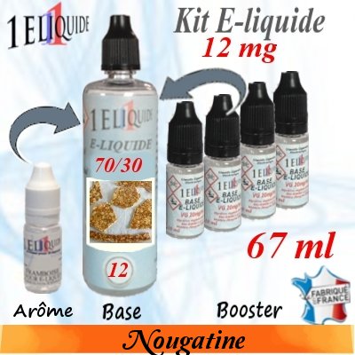 E-liquide Nougatine PG 70 % -- VG 30 % nicotine 12 mg/ml de 67 ml E-liquide-Nougatine-12mg 70/30