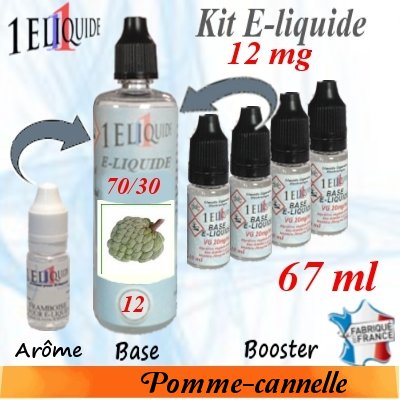 E-liquide Pomme-cannelle PG 70 % -- VG 30 % nicotine 12 mg/ml de 67 ml E-liquide-Pomme-cannelle-12mg 70/30