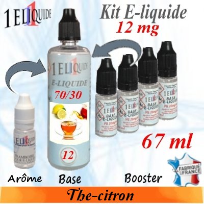 E-liquide Thé Citron PG 70 % -- VG 30 % nicotine 12 mg/ml de 67 ml E-liquide-Thé Citron-12mg 70/30