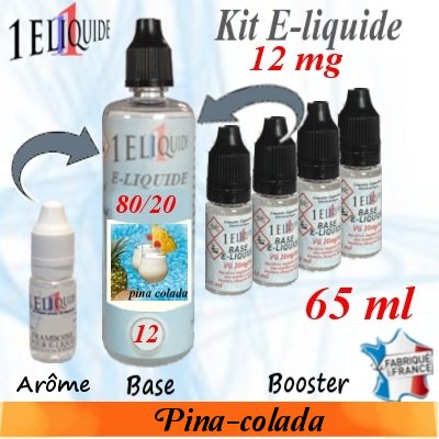 E-liquide Pina-Colada PG 80 % -- VG 20 % nicotine 12 mg/ml de 65 ml E-liquide-Pina-Colada-12mg 80/20