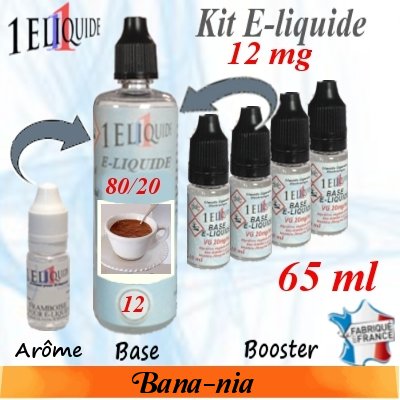 E-liquide Bana-nia PG 80 % -- VG 20 % nicotine 12 mg/ml de 65 ml E-liquide-Bana-nia-12mg 80/20