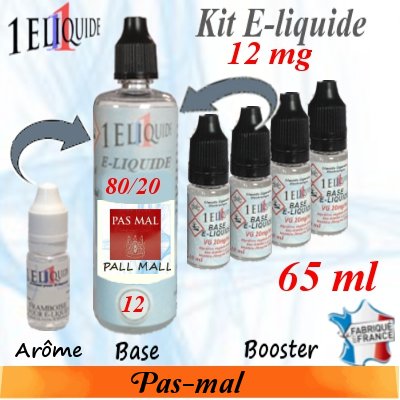 E-liquide Pas-mal PG 80 % -- VG 20 % nicotine 12 mg/ml de 65 ml E-liquide-Pas-mal-12mg 80/20