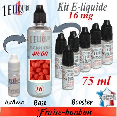 E-liquide-Fraise-bonbon-16mg 40/60