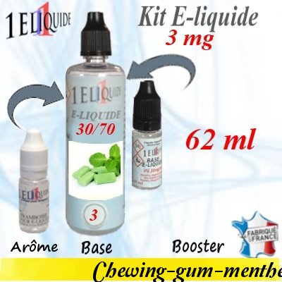 E-liquide-Chewing-gum-menthe-3mg 30/70