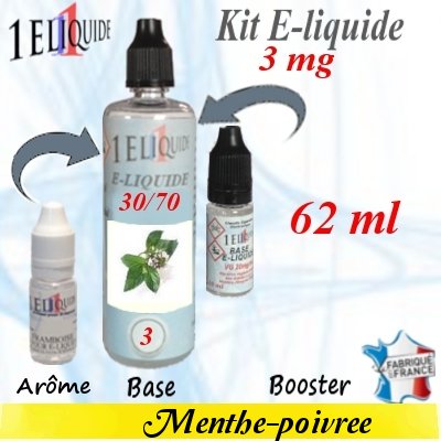 E-liquide-Menthe Poivr�e-3mg 30/70