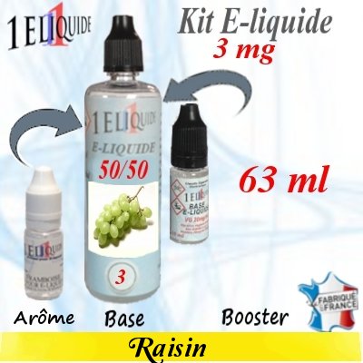 E-liquide parfum Raisin PG 50 % -- VG 50 % nicotine 3 mg/ml de 0 ml E-liquide-Raisin-3mg 50/50