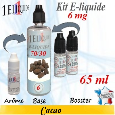 E-liquide Cacao PG 70 % -- VG 30 % nicotine 6 mg/ml de 65 ml E-liquide-Cacao-6mg 70/30