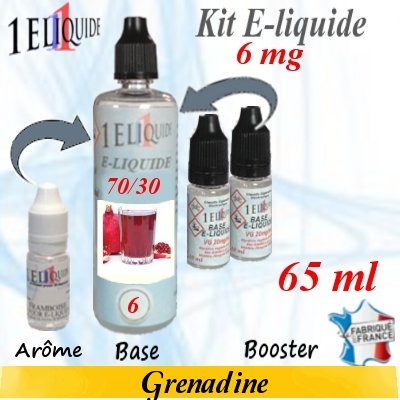 E-liquide Grenadine PG 70 % -- VG 30 % nicotine 6 mg/ml de 65 ml E-liquide-Grenadine-6mg 70/30