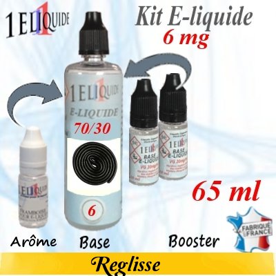 E-liquide Réglisse PG 70 % -- VG 30 % nicotine 6 mg/ml de 65 ml E-liquide-Réglisse-6mg 70/30