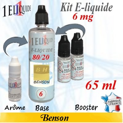 E-liquide Benson PG 80 % -- VG 20 % nicotine 6 mg/ml de 65 ml E-liquide-Benson-6mg 80/20