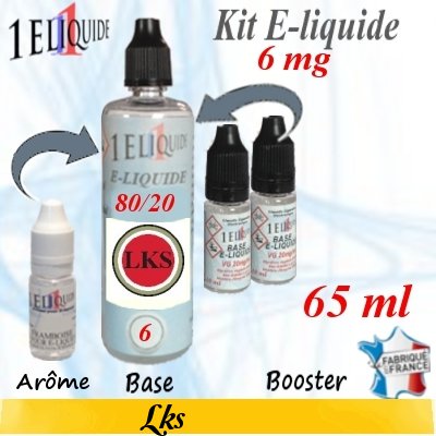 E-liquide Lks PG 80 % -- VG 20 % nicotine 6 mg/ml de 65 ml E-liquide-Lks-6mg 80/20