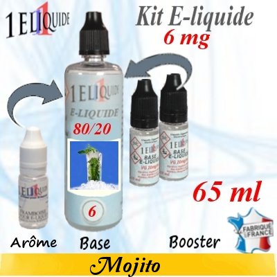 E-liquide Mojito PG 80 % -- VG 20 % nicotine 6 mg/ml de 65 ml E-liquide-Mojito-6mg 80/20