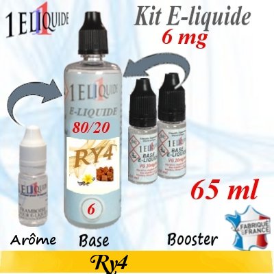 E-liquide Ry4 PG 80 % -- VG 20 % nicotine 6 mg/ml de 65 ml E-liquide-Ry4-6mg 80/20