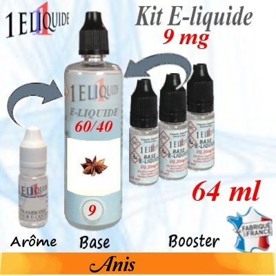 E-liquide Anis PG 60 % -- VG 40 % nicotine 9 mg/ml de 64 ml E-liquide-Anis-9mg 60/40