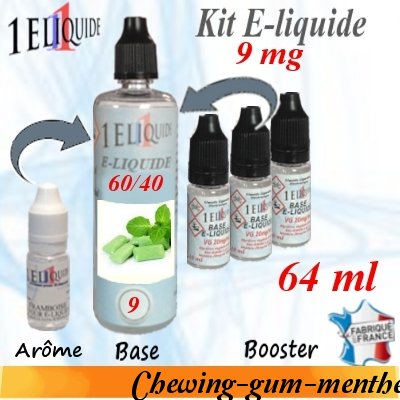 E-liquide-Chewing-gum-menthe-9mg 60/40